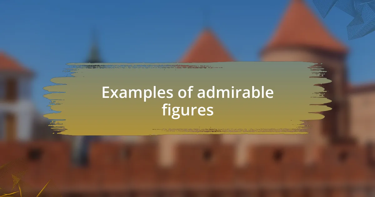 Examples of admirable figures