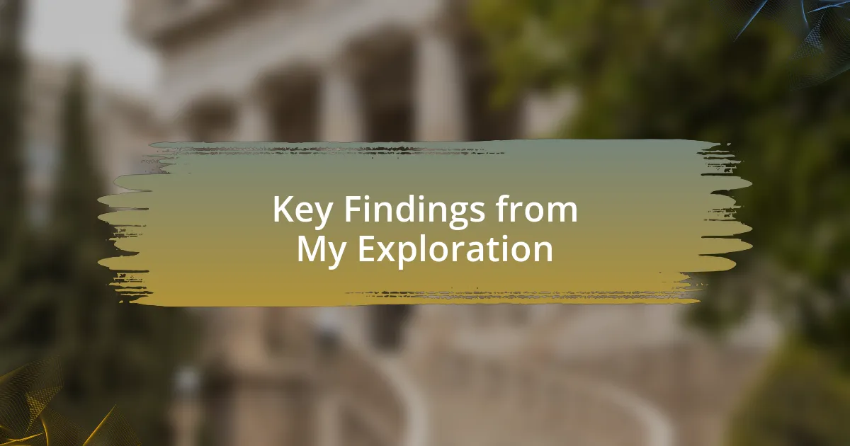 Key Findings from My Exploration