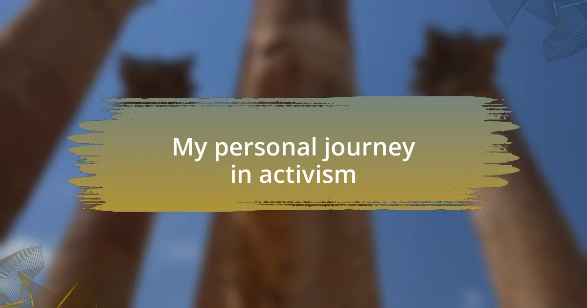 My personal journey in activism